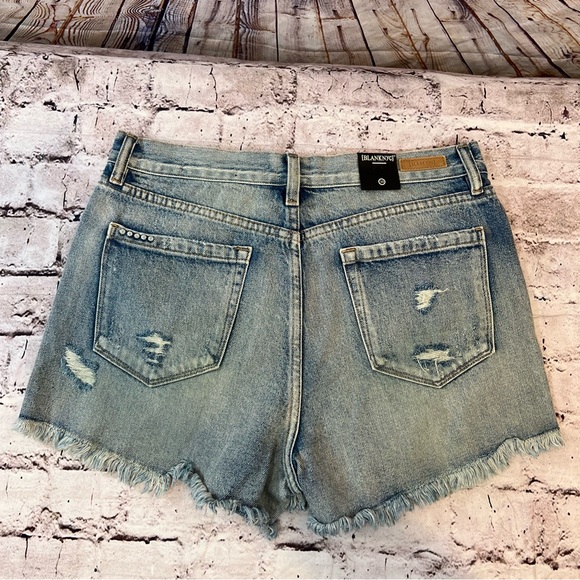 BLANK NYC Women's Denim Cut Off HOLLYWEIRD High Rise Frayed Hot Shorts Size 30 - Picture 2 of 8